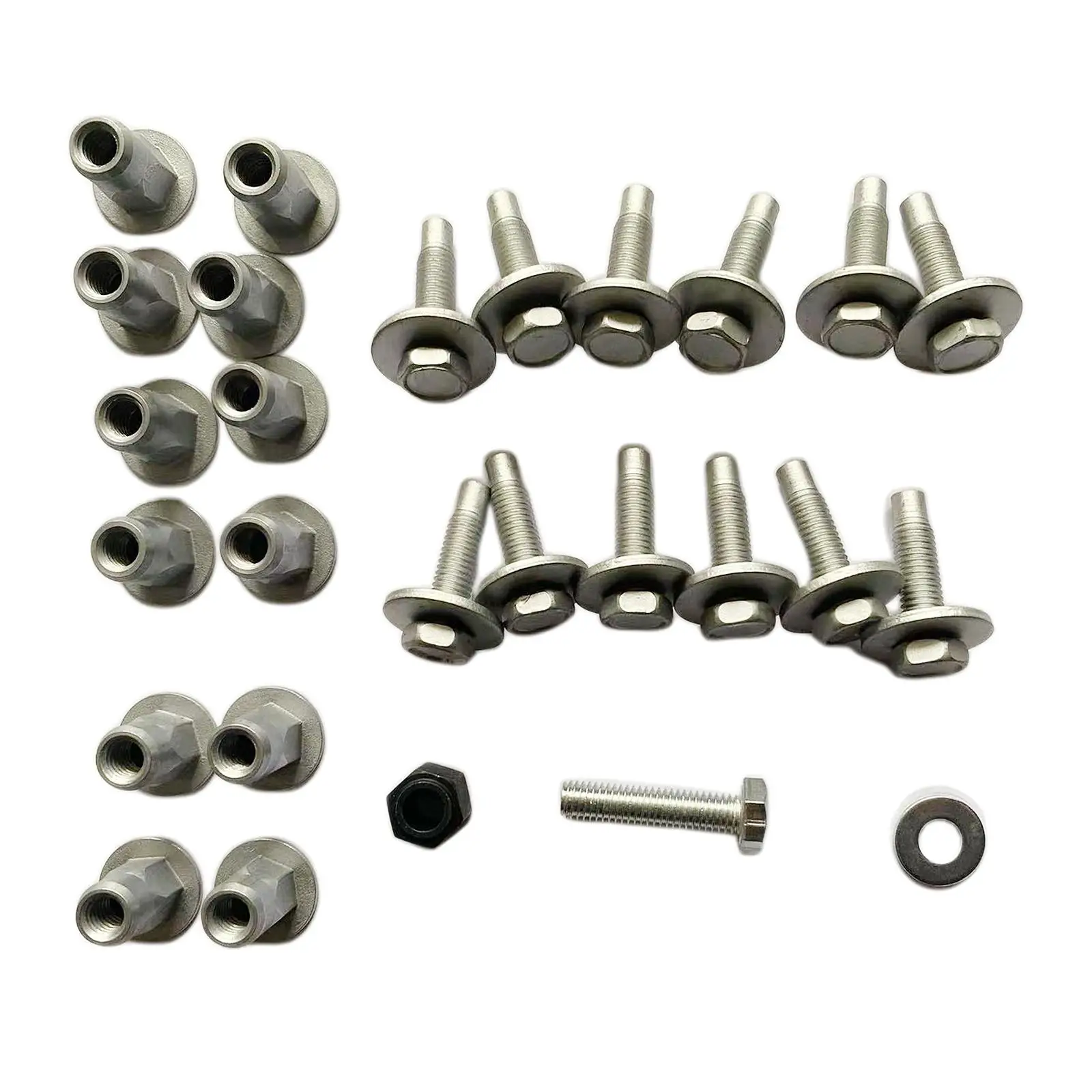 27 Pieces Car Sidestep Mounting Hardwares Vehicle High Performance Iron Nuts Bolts Set for 1500 2500 3500 Accessory