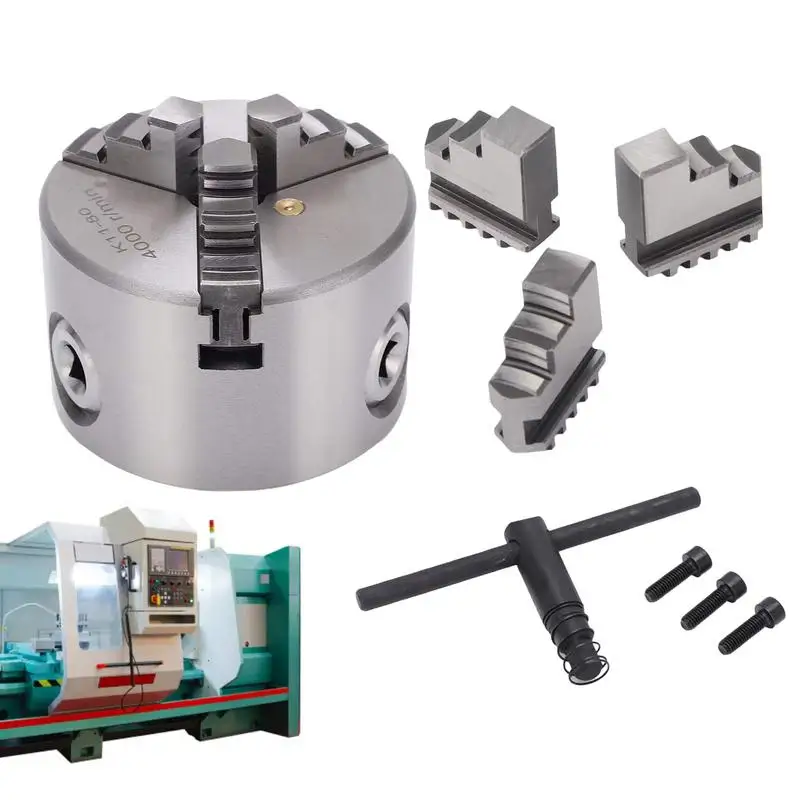 

3 Jaw Chuck Metal Lathe Self-Centering Lathe Tool Set Mini Lathe Chucks Replacement Parts 80mm Wood Turning Chuck 3 Jaw Chuck