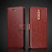 Card Holder Cover Leather Case for Nokia 8 Nokia8 Pu Leather Flip Cover Retro Wallet Phone Case for Nokia8 Business Fundas Coque 1