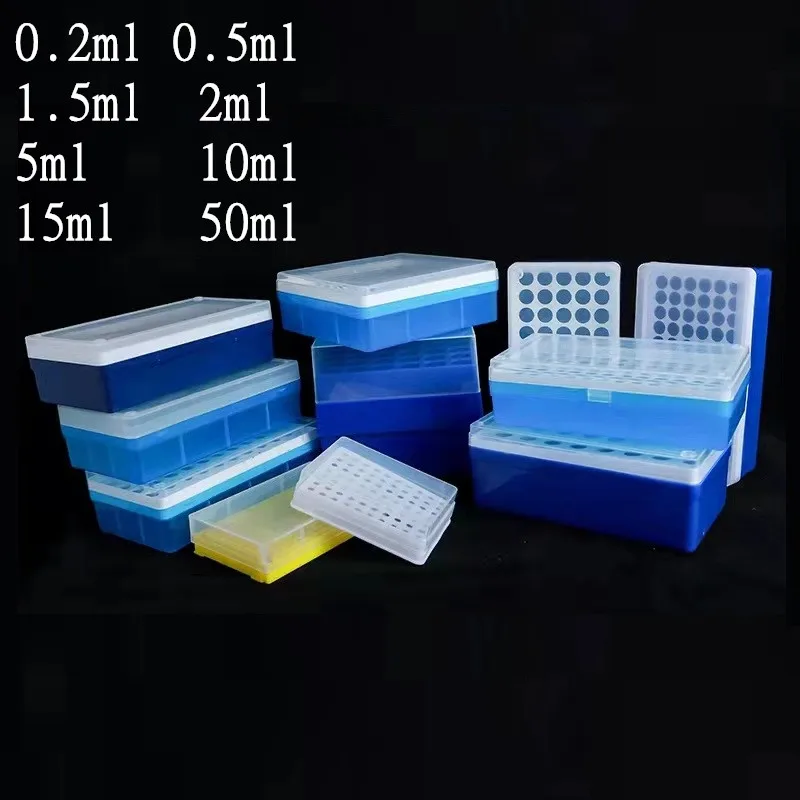 

1piece 0.2ml 0.5ml 1.5/2ml 5ml 10ml 15ml 50ml plastic Centrifuge tube box PCR tube Storage boxs Laboratory supplies