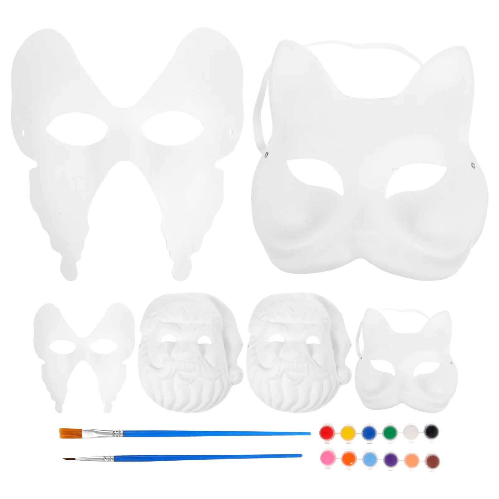 

DIY Face Masks White Blank Halloween Kids Costume Paper Paintable Masquerade Supplies Child Clothes