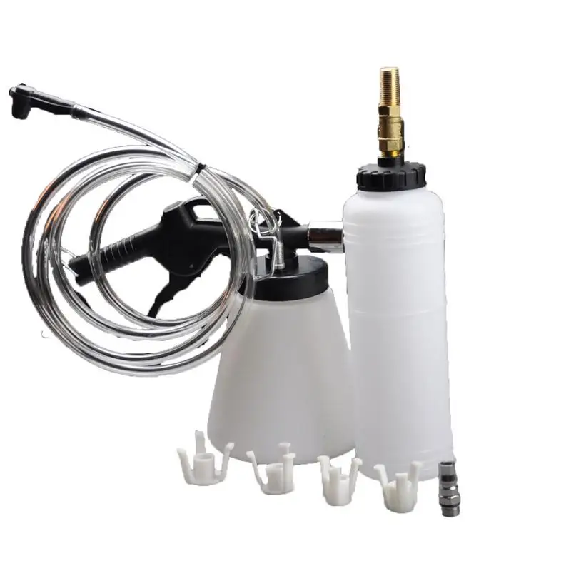 Brake Fluid Flush Kit 1L Manual Vacuum Fluid Pump Set Pneumatic Brake Bleeder Professional Brake Flush Machine Clutch Bleeder 4
