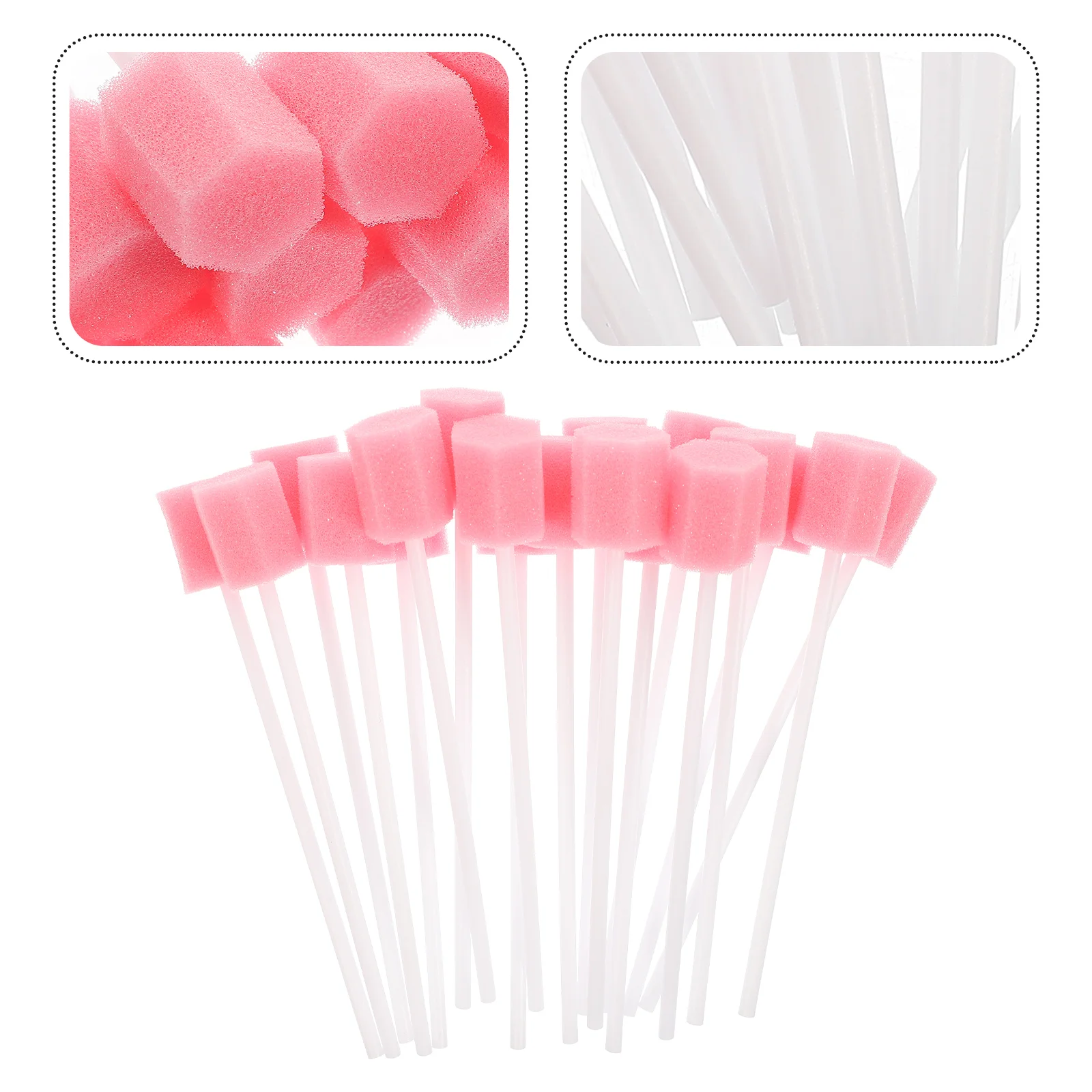 50/100pcs Disposable Oral Care Sponge Tooth Cleaning Mouth Care Swabs With Stick Sponge Head Cleaning Swab For Oral Medical