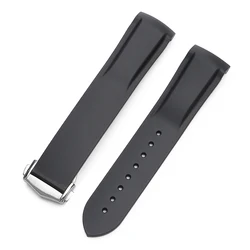 Universal Waterproof Silicone Sports Watch Strap - Rubber Strap for Men & Women, Compatible with 20mm & 22mm Watches (Black)