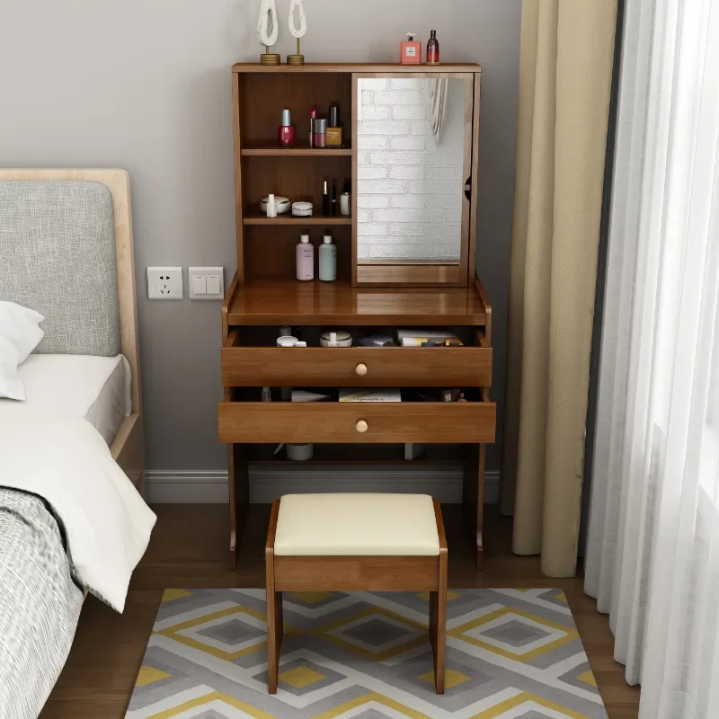 Solid Wood Dressing Table Stool Minimalist Organizers Storage Dressing Table Bedroom Classic Penteadeira De Maquiagem Furnitures
