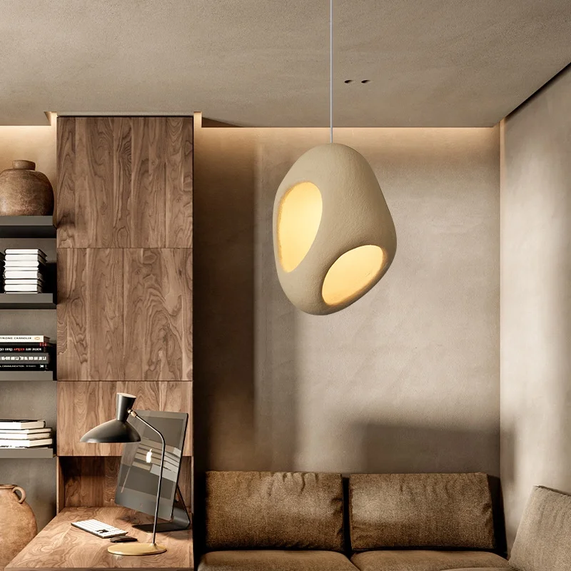 Japanese modern art hole single pendant lights studio dining room living room bedroom designer hanging lamps lighting fixtures 2