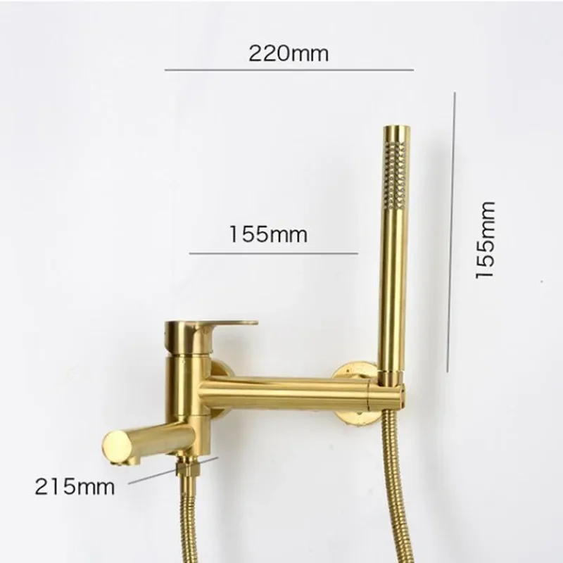 Description Picture 2 of itemBathtub Shower Set Wall Mounted Brushed Gold Rotatable Bathtub Faucet,Bidet  Bathroom Bath &Shower Mixer Tap Brass