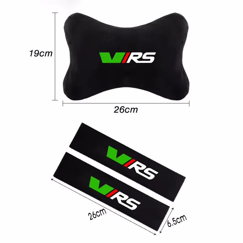 스코다 VIRS VRS RS 옥타비아 파비아 라피드 슈퍼브 루트 자동차 액세서리용 차량 헤드레스트 목 베개 안전벨트 어깨 패드