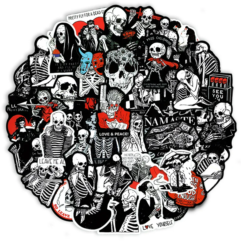 Cartoon Horrifying Sticker Horror Skeleton Halloween |