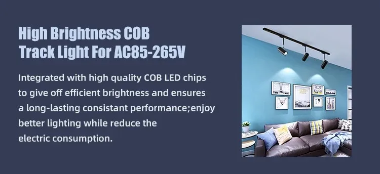 Description Picture 3 of itemDimmable Cob Track Lighting 220V Spot Led Rail Lighting Set 12/20/30/40W Track Light System Store Room Kitchen Lighting Fixtures