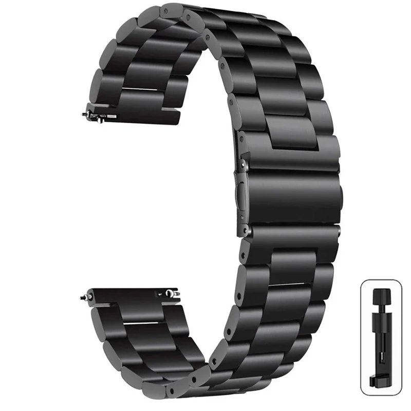 Enhanced Stainless Steel Metal Watch Band - 22mm/20mm Adjustable Strap