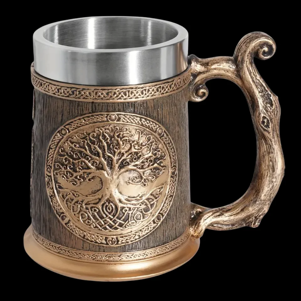 מימי נורסה מיתולוגיה עץ העולם בירה ספל שטיין ספל stein ספל עץ נירוסטה החיים קפה משקה ספל מכלית קר שרף אנטי