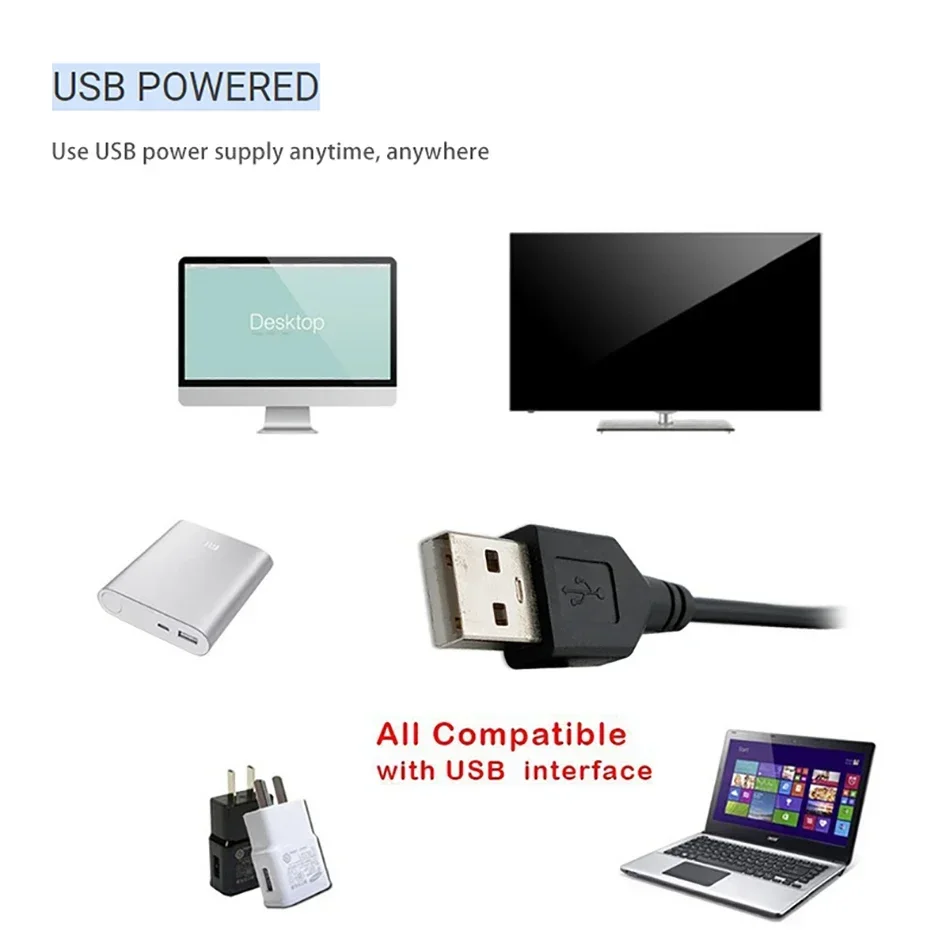 LED 노브 조광기 스위치, USB 암-수 익스텐션 코드, 회전식 ON OFF 컨트롤러, LED 스트립 조명용 화이트 블랙, 5V DC