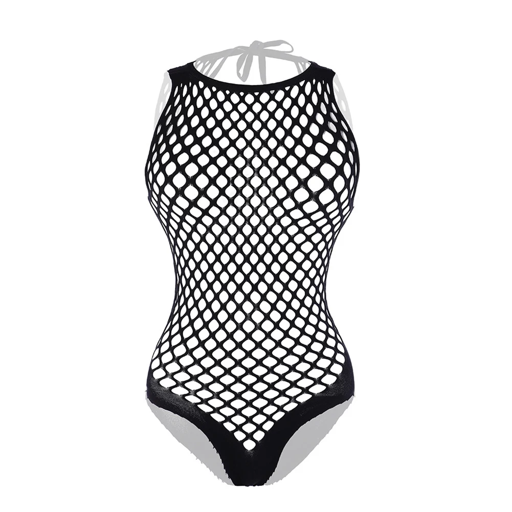 Men Leotard Bodysuit Sexy Breath Fishnet Mesh Transparent Bodysuits Pouch Slimming Underwear Hollow Gay Jockstrap Nightclub