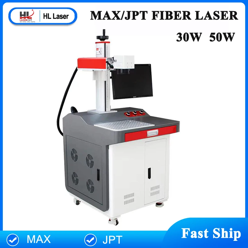 Jpt/max 30w/50w Fiber Laser Marking Machine For Metal Engraving Ezcad2 Jcz Control Wood Router
