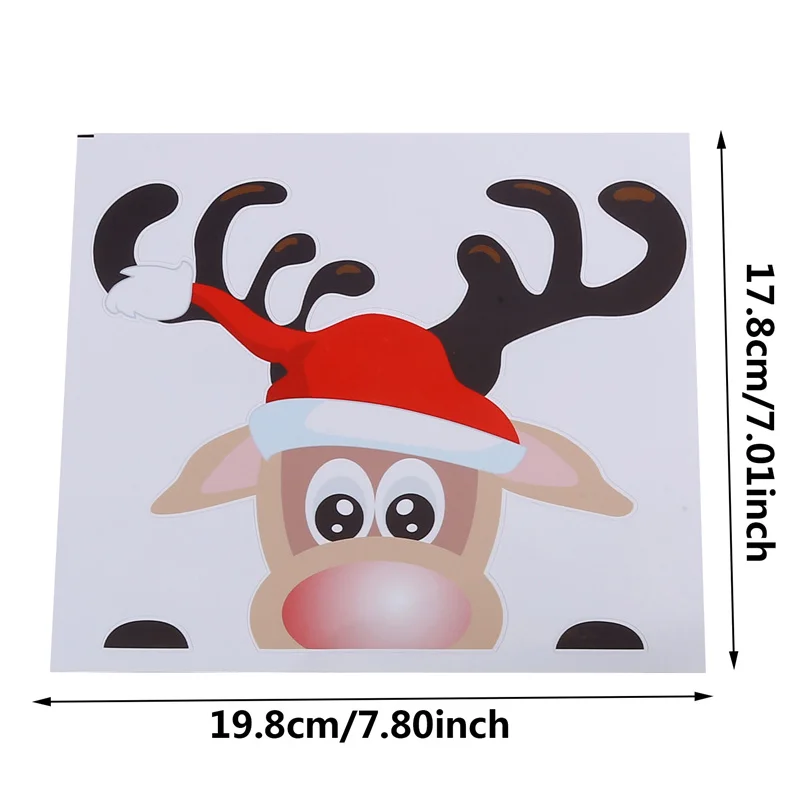 Christmas New Car Window Sticker, Decoration Side Window Bumper Sticker, Santa Claus Elk Car Glass Decoration Sticker