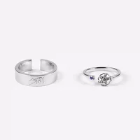 Korean Version of The New Felix Peripheral Metal Flower Ring Trend Men and Women Jewelry Lovers Accessories Gift 1