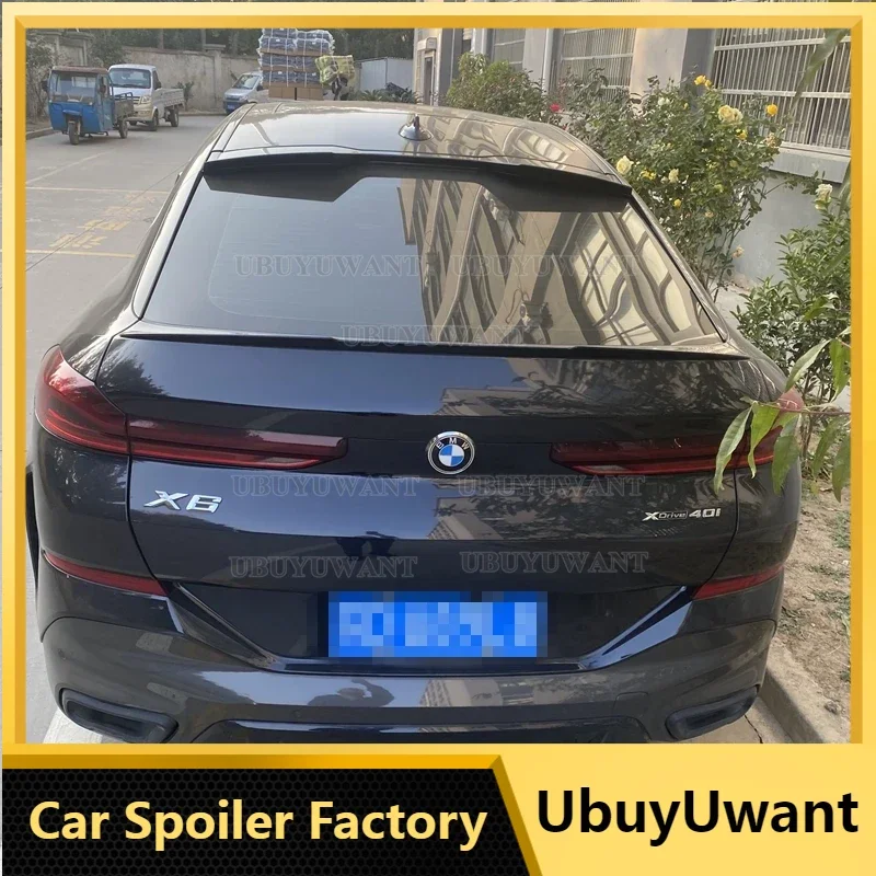

UBUYUWANT For BMW X6 G06 Series 2020 2021 2022 2023+ ROOF Spoiler Trunk Boot Lip Wing ABS GLOSSY BLACK Car Styling