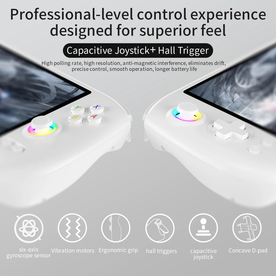 ANBERNIC RG557 Handheld Game Console 5.48" AMOLED Screen Dimensity 8300 Android 14 High-resolution Joysticks Video_voghion.com