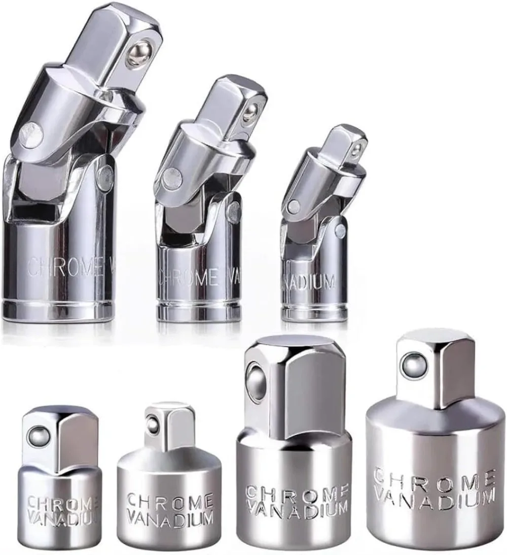 Ratschenschlüssel-Steckschlüssel-Konverter-Hülsenkopf-Adapter 1/2 "bis 3/8" fliegen auf 1/4 "Edelstahl auf 1/4" auf 1/2 "bis 3/8 – Detail 8