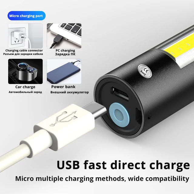 USB 충전 미니 LED 손전등: 야간 활동을 위한 강력하고 휴대하기 쉬운 조명 솔루션