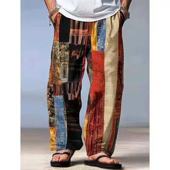 Pantaloni da uomo Pantaloni estivi Pantaloni da spiaggia Coulisse Elastico in vita Stampa 3D Strisce Stampe grafiche Geometria Comfort Pantaloni casual 1