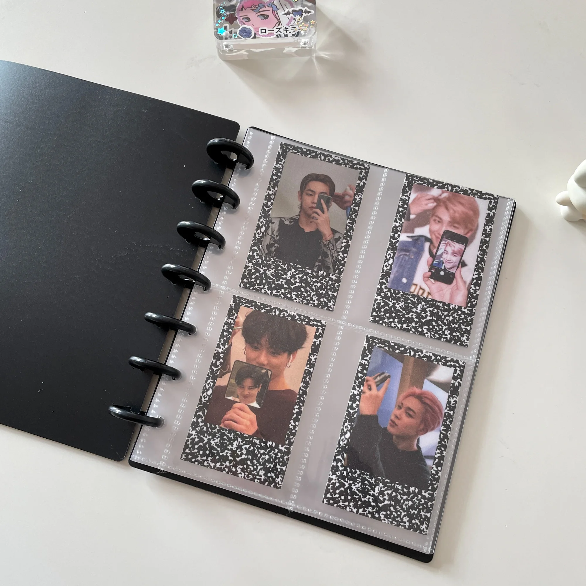 Sharkbang 3 Inch Mushroom Hole Photo Album 20 Sheets PP Bags Ringnote Postcards Collect Book Removable Sleeves School Stationery 4