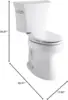 Comfort Height Two-piece Elongated1.28 Gpf Toilet with Class Five Flushing Technology And Left-hand Trip Lever Seat Not Included 6