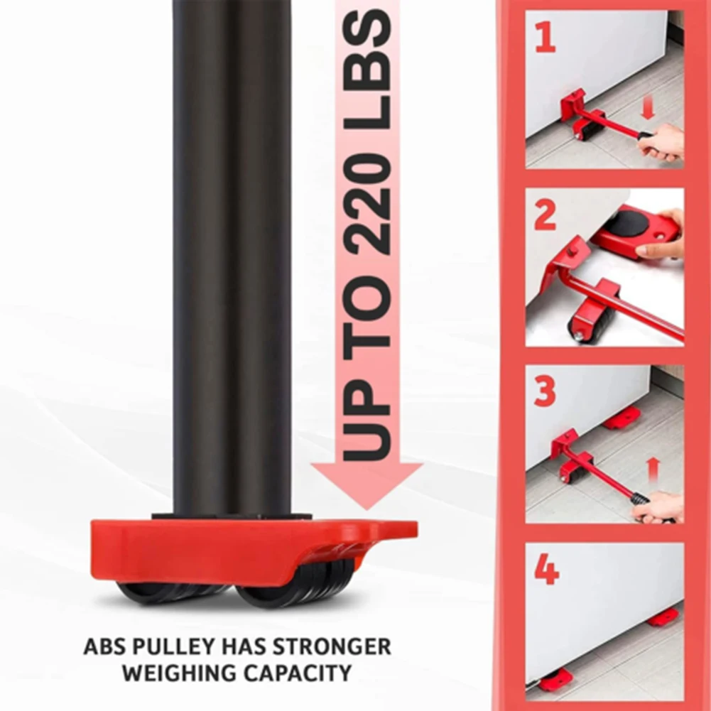5 In 1 Heavy Furniture Lifter Moving Tool Multifunctional Portable Save Time And Effort Furniture Moving Transport Mover Helpers 5