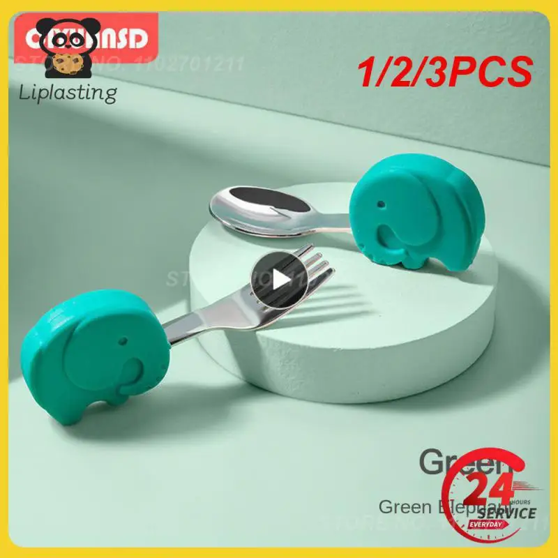 

1/2/3PCS Baby Gadgets Tableware Set Children Utensil Stainless Steel Toddler Dinnerware Cutlery Cartoon Infant Food Feeding