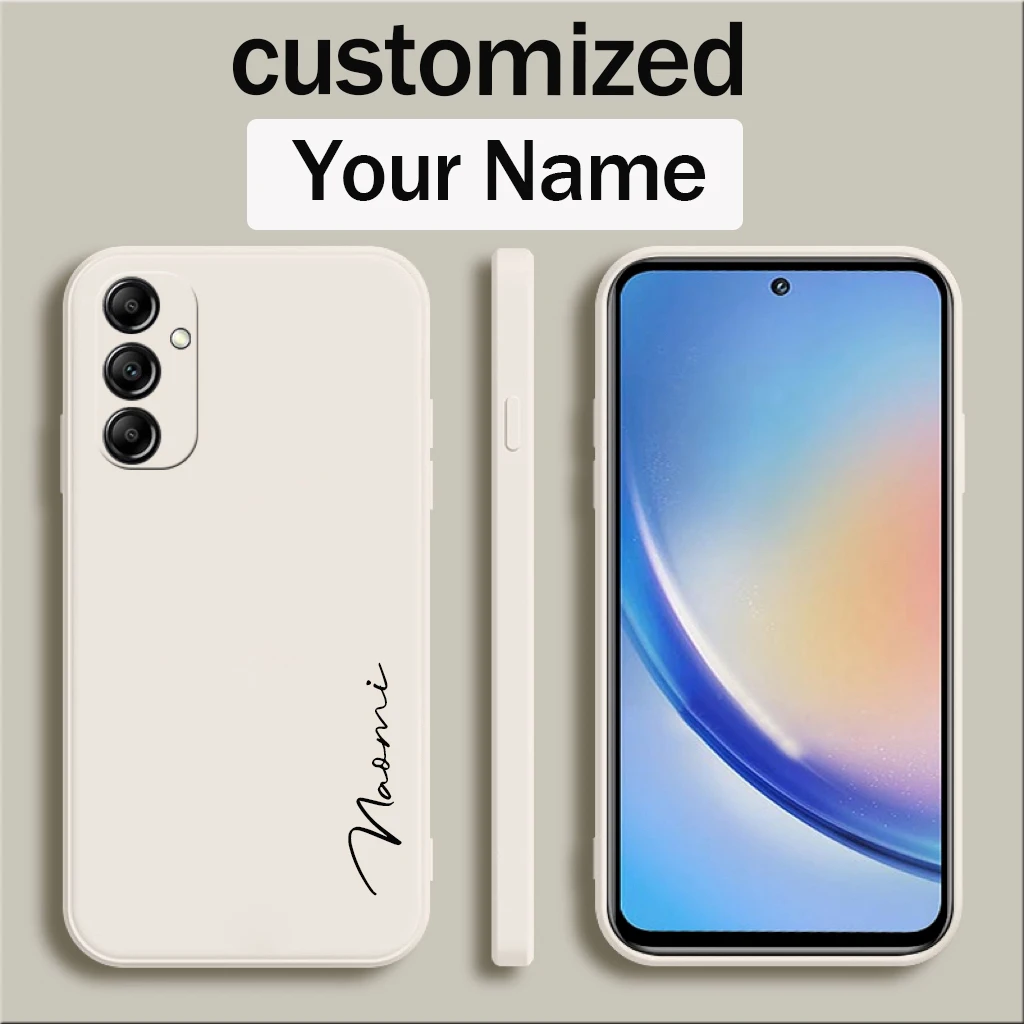 Customized Personalized Luxury Soft Liquid Silicone Case Cover with Initials