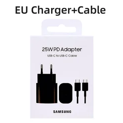 Samsung Genuine 25W Fast Charge Adapter with Type C Cable - 25W Black EU Set
