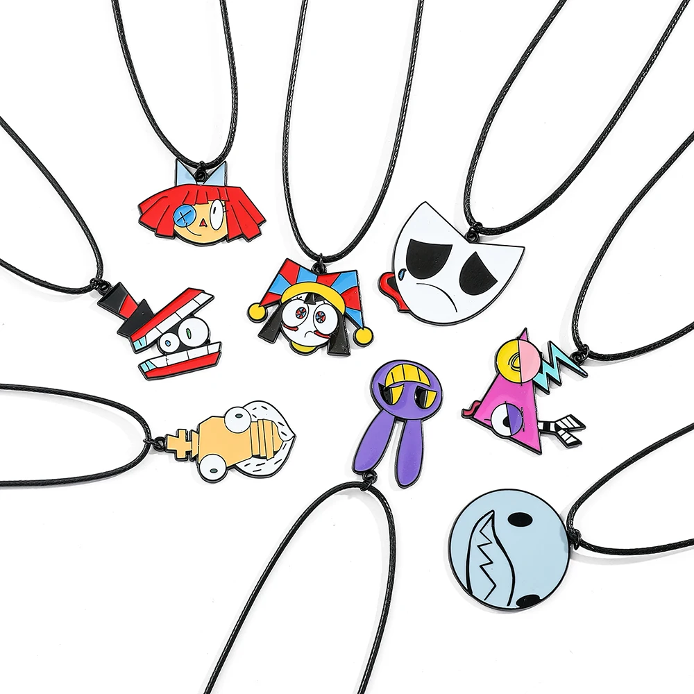 The Amazing Digital Circus Metal Pendenti Collana Cartoon Figure Pomni Caine Glangle Fashion Trend Neck Chain Jewelry