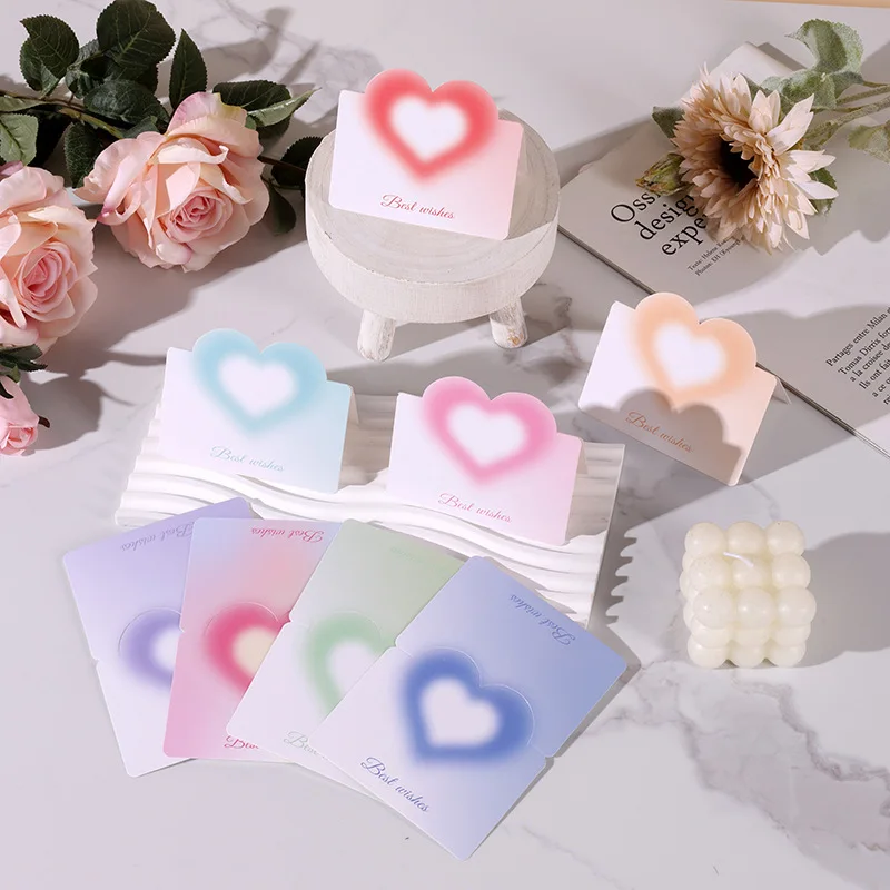 

10pcs Colorful Heart Shaped Greeting Card 13.6x9.8cm Gift Tags for Wedding Birthday Party Celebrating Tag Invitations Cards