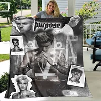 3D Justin Bieber printing blanket children's warm blanket Picnic blanket soft and comfortable blanket Home travel blanket 2