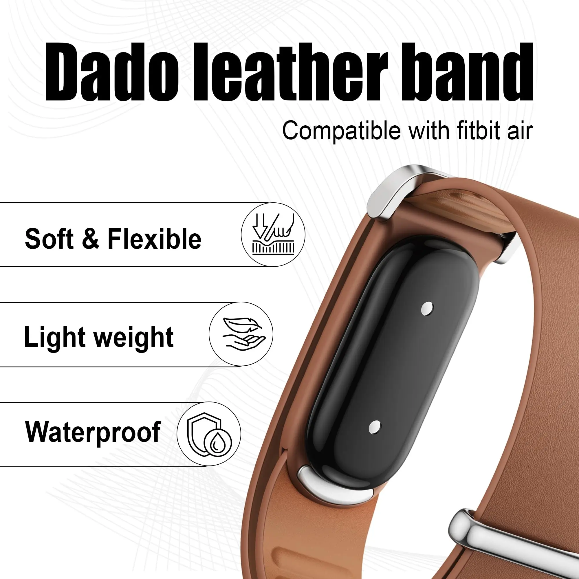 Premium Top-Grain Leather Sport Wristband - Comfortable Replacement Bracelet Strap