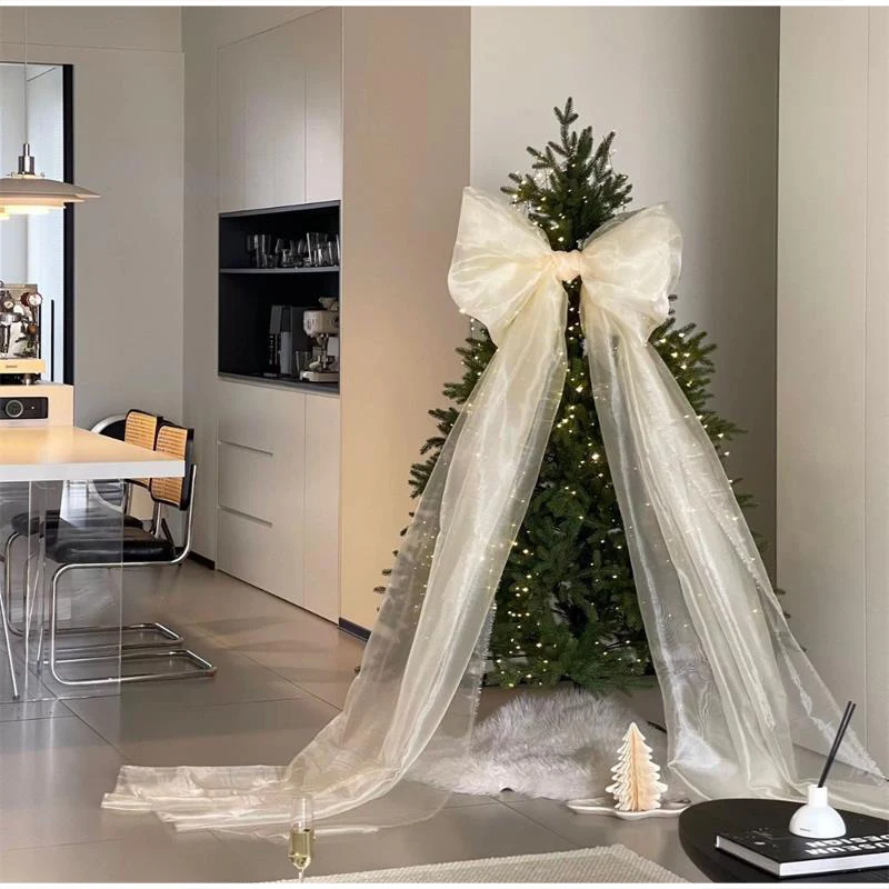 2 m großer Weihnachtsschleifen-Anhänger, Perlengarn, Schleife, Weihnachtsbaum-Dekoration, Hochzeit, Geburtstag, Party-Dekoration – Detail 18