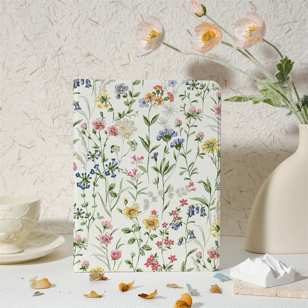 Floral Retro Colorido com Suporte de Lápis Funda Case para Ipad Air 5th 4th 10.9 Pro 11 10.2 9th Air3 Pro 10.5 10th 2023 Case
