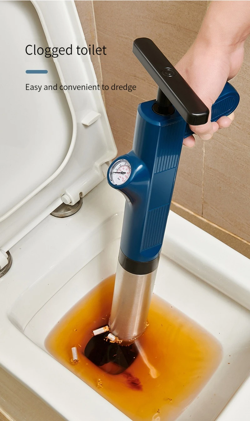 💨High Pressure Air Drain Blaster – Manual Plunger Tool for Toilets & Drains🚽