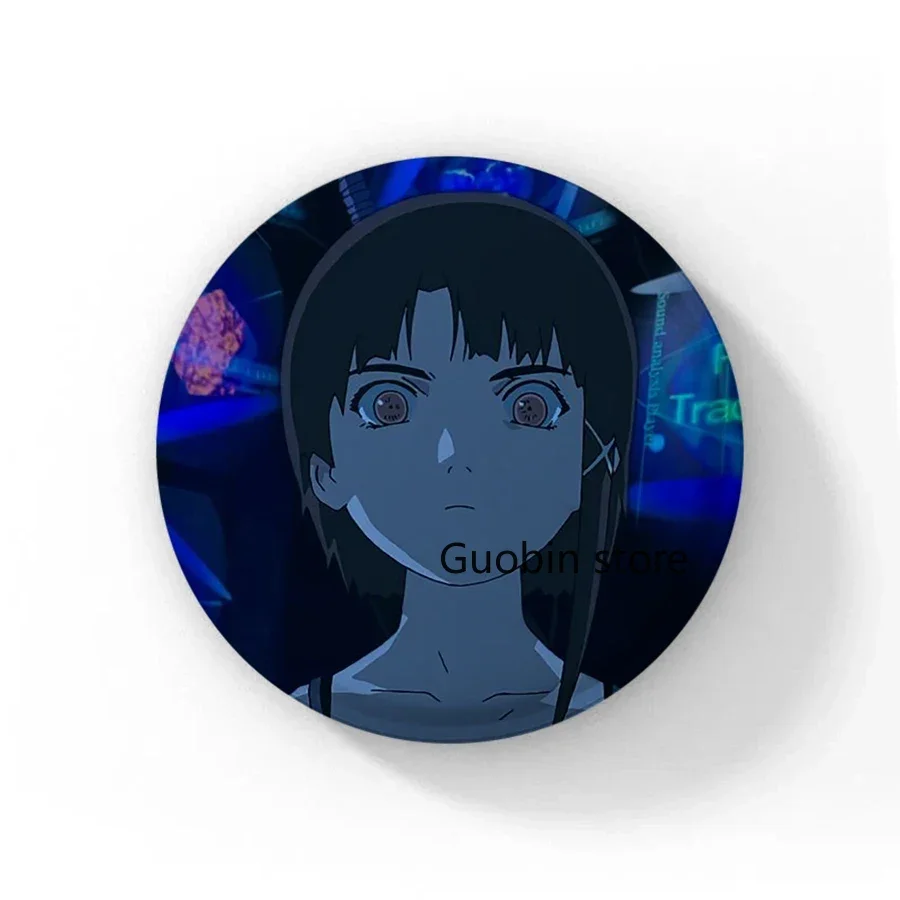 new Serial Experiments Lain Button Pin Jewelry for Women Cartoon
