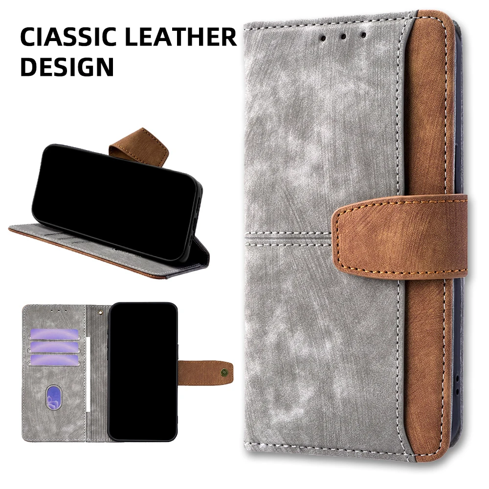 Luxury Flip Leather Wallet Case with Card Slots and Metal Buckle - Shockproof Design