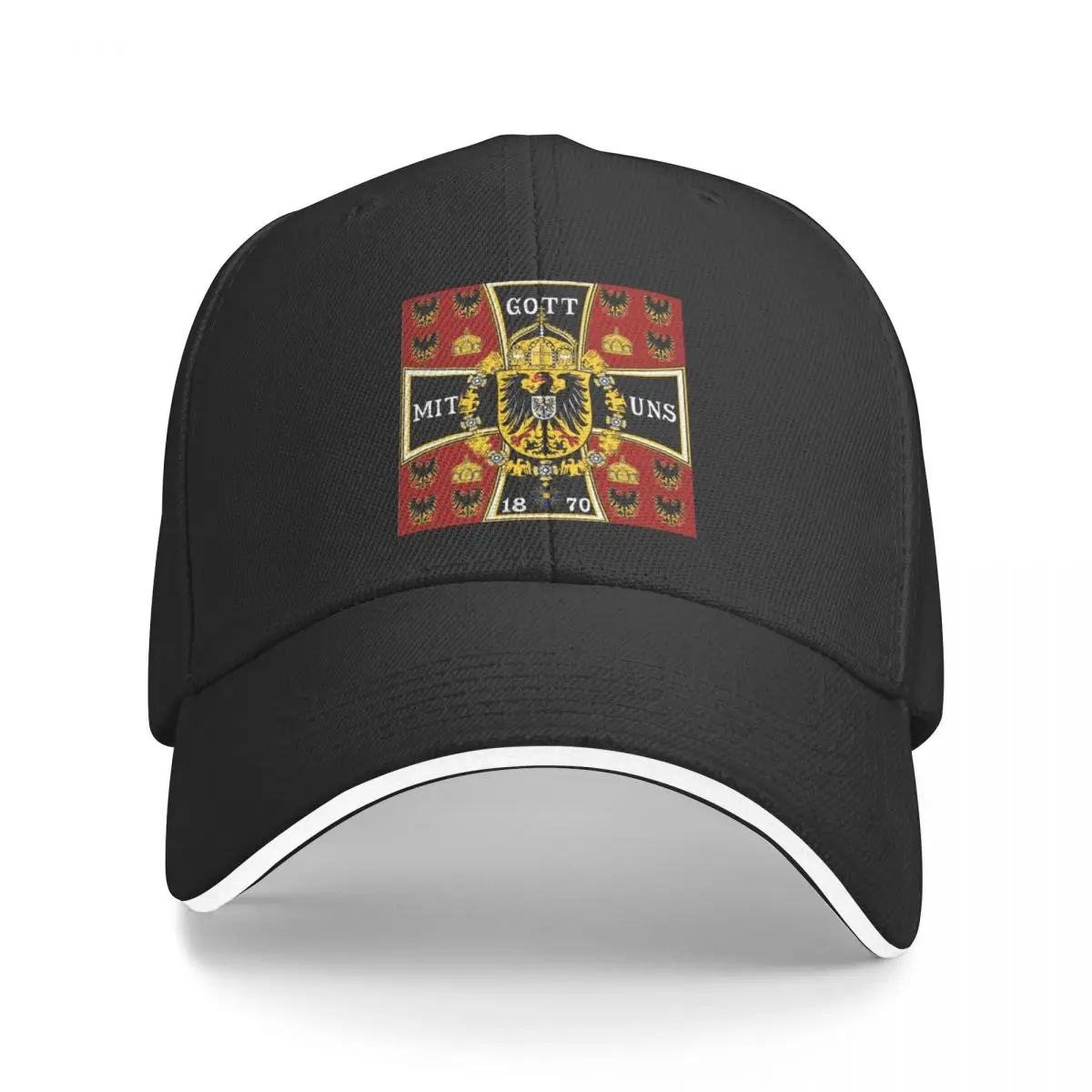 

Prussian Battle Flag of 1870 on red Baseball Cap Sunhat dad hat Golf Wear Women's Hats Men's