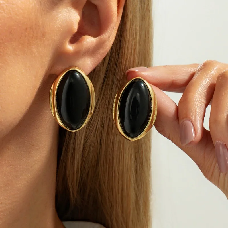 Creative Resin Acrylic Stud Earrings for Women Oval
