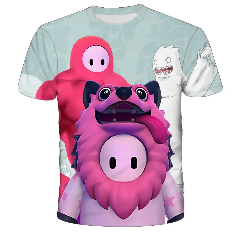 

Pink Girls Clothing Kawaii Stumble Guys Birthday Gifts Boys T-shirts Casual Shorts Cartoon Tops Kids Clothing Baby Kid Girl Tees