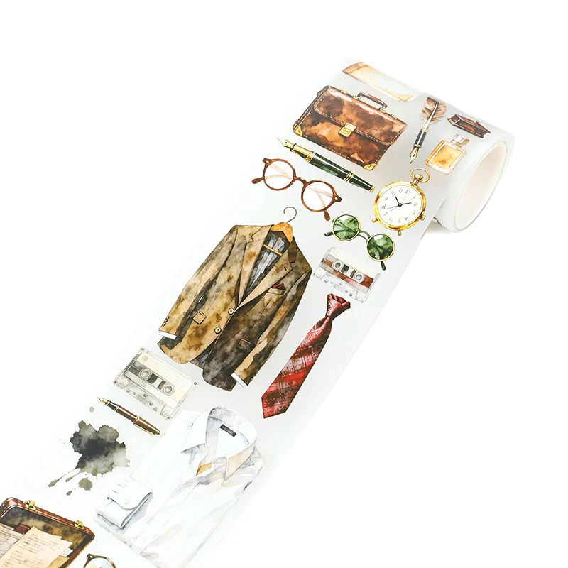 JIANWU 70mm * 200cm 빈티지 정장 책 풍경 소재 콜라주 스크랩북 PET 테이프 크리 에이 티브 DIY 저널 문구