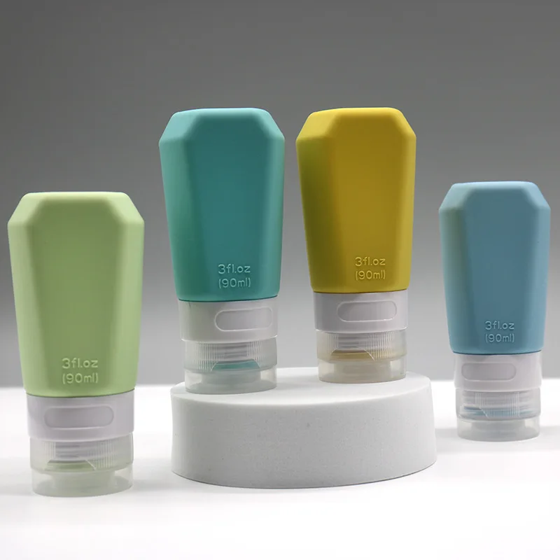 90ML Portable Silicone Travel Refill Bottle Shampoo Lotion Soap Liquid Refill Empty Bottle Skin Care Products Storage Container
