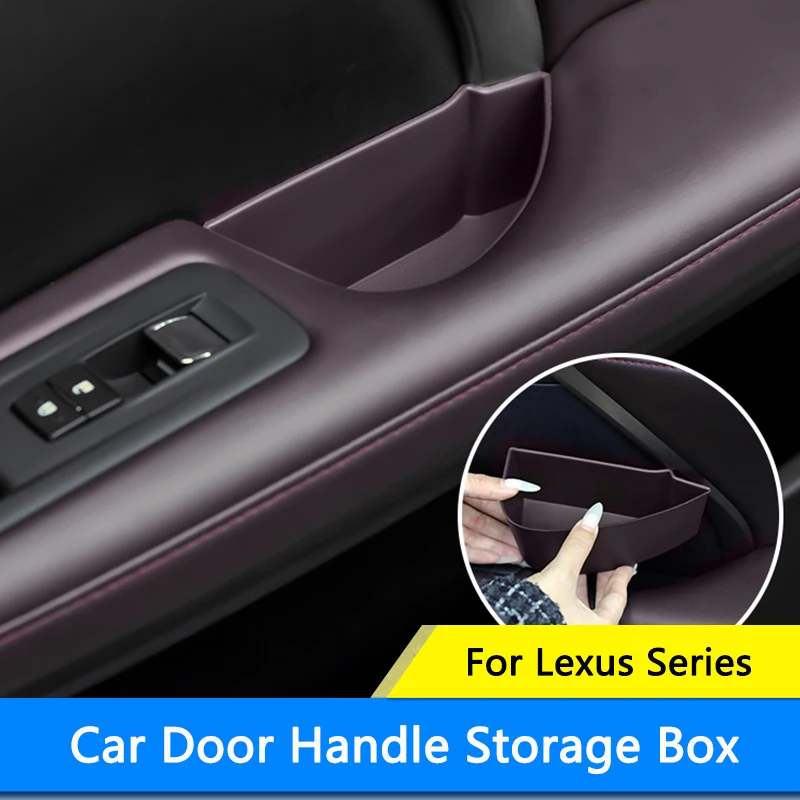 QHCP Car Door Storage Box TPE Door Handle Storage Door Tray Case Fit For Lexus Lexus ES 18-24 RX 2023 NX 22-24 RZ 23-24 RX 16-22