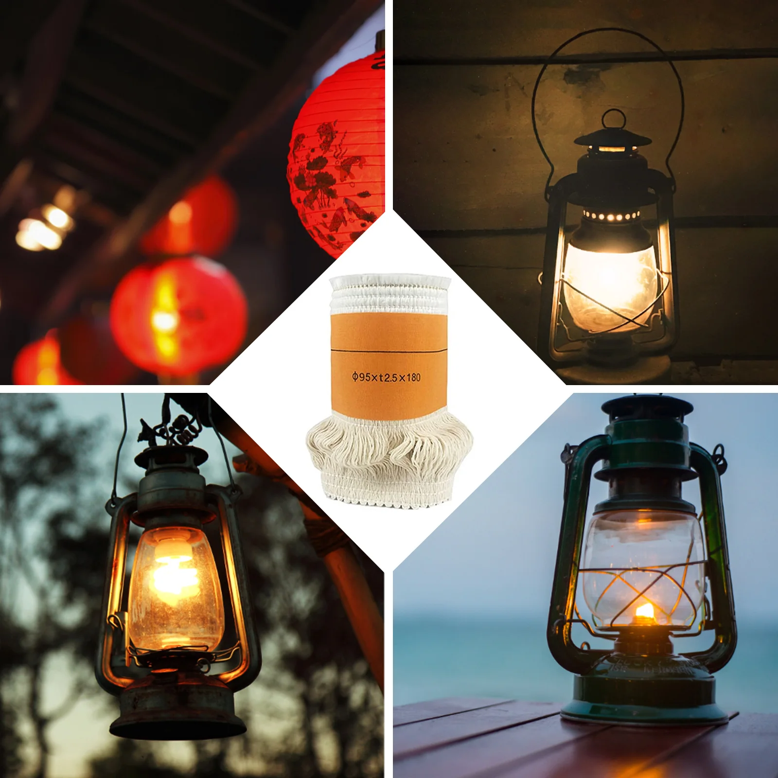 4-2PCS Kerosene Light Core Smokeless Burn-resistant Camp Lamp Stove Wick Kerosene Furnace Core Oil Lamp Cotton Cores Accessories