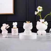 Ceramics Kitty Vases Flower Vase Pen Container Garden Ornament Resin Home Decoration Valentine's Day Gift Girl Desktop Ornaments 1