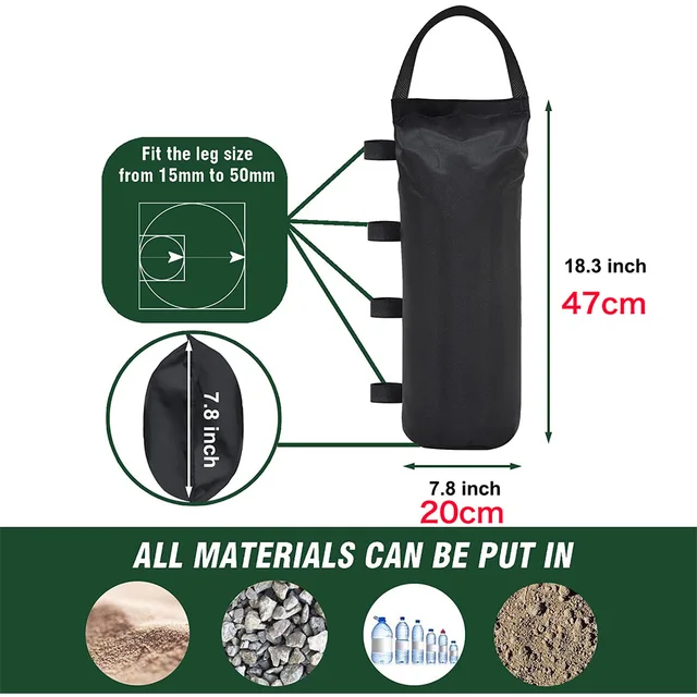 Újonnan 4 Db Nagy Teherbírású Lombkorona Súlyzsákok Horog És Hurok Bezárása Homokzsákok Az Esernyő Sátorhoz Pavilonhoz - Image 5